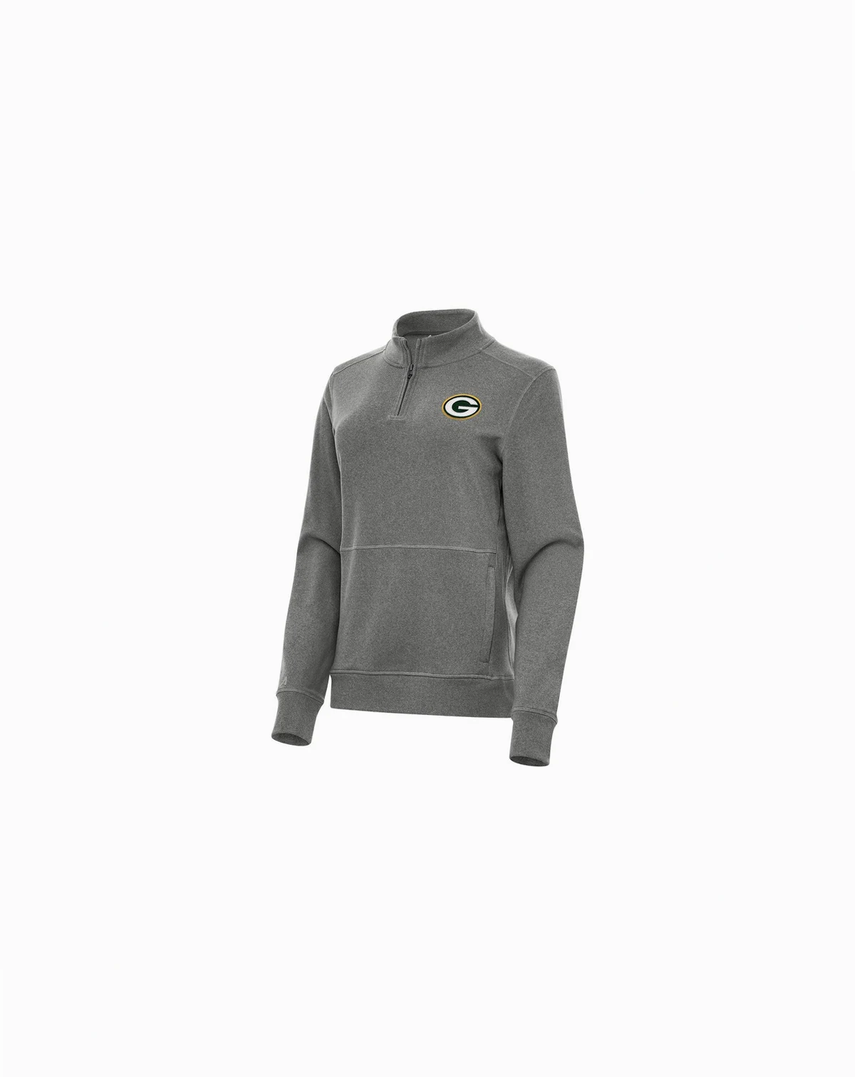 Women's Heather Black Green Bay Packers Crush Quarter-Zip Jacket
