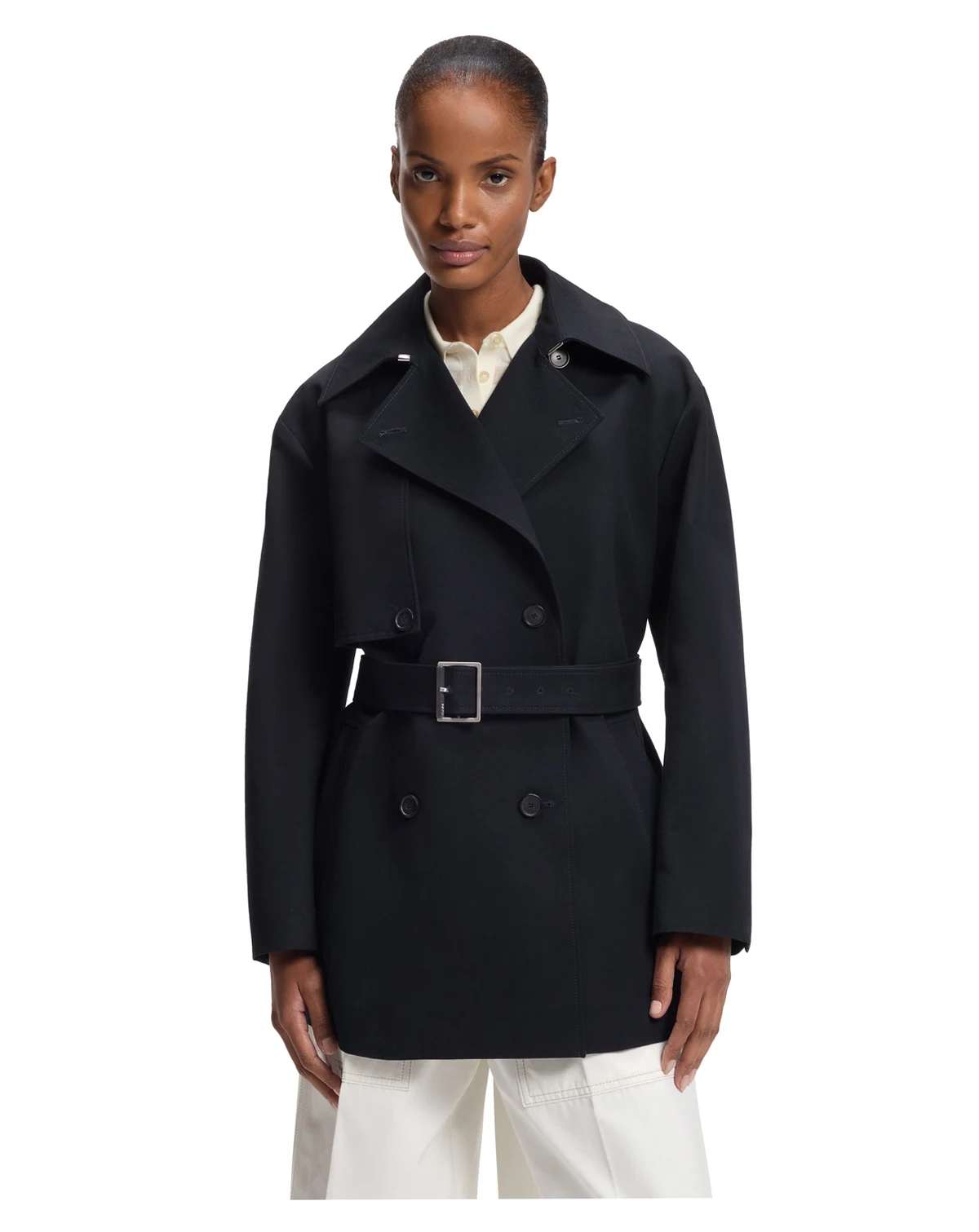 BOSS by Women's Cotton Buckled Belt Trench Coat