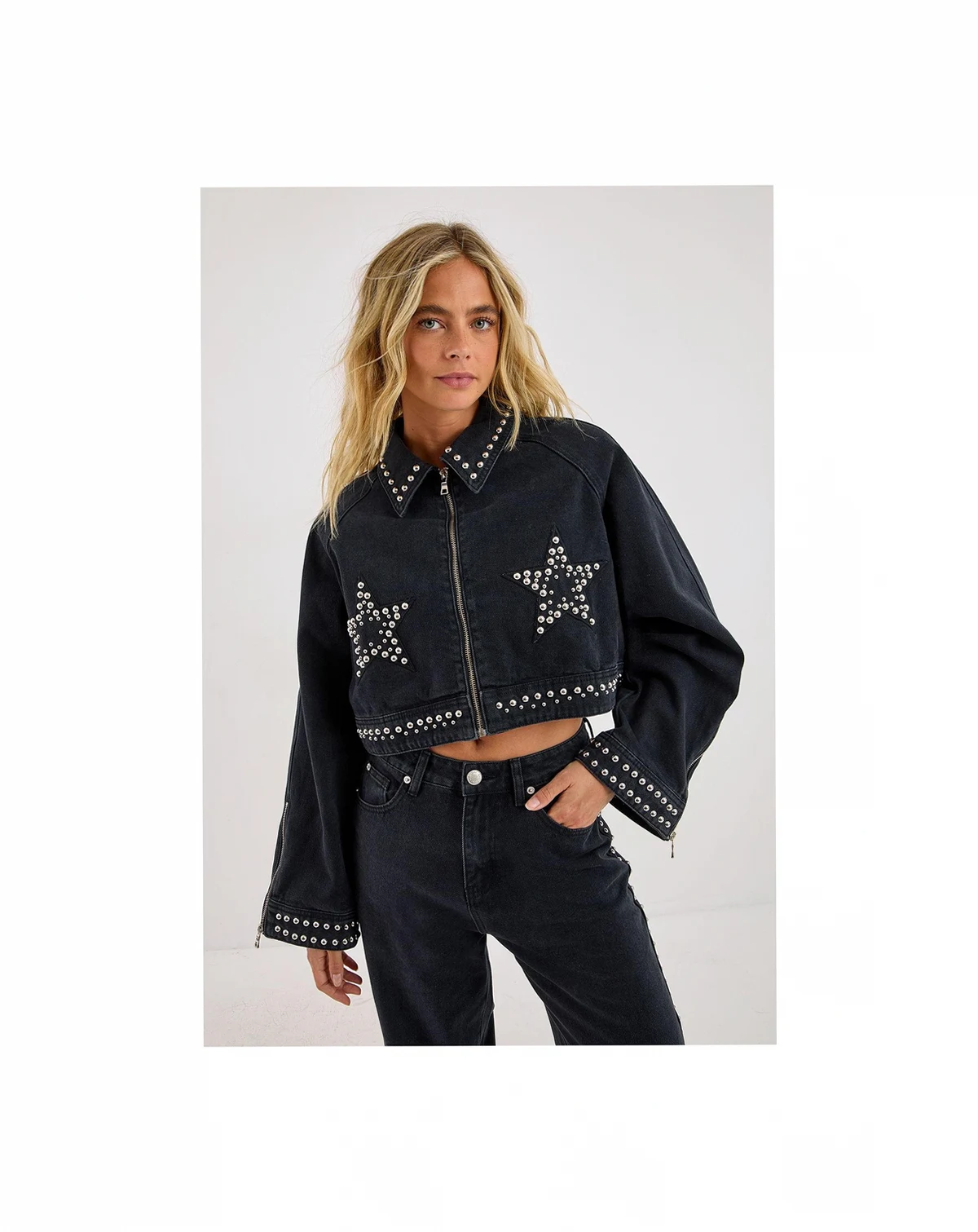 Women's Studded Denim Jacket