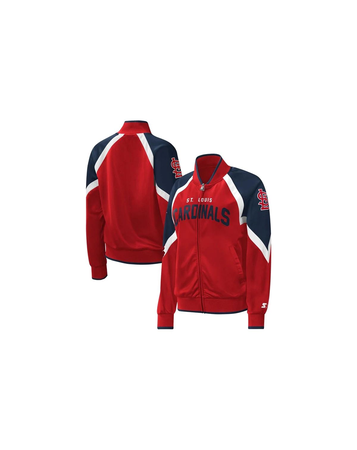 Women's Red St. Louis Cardinals Touchdown Raglan Full-Zip Track Jacket