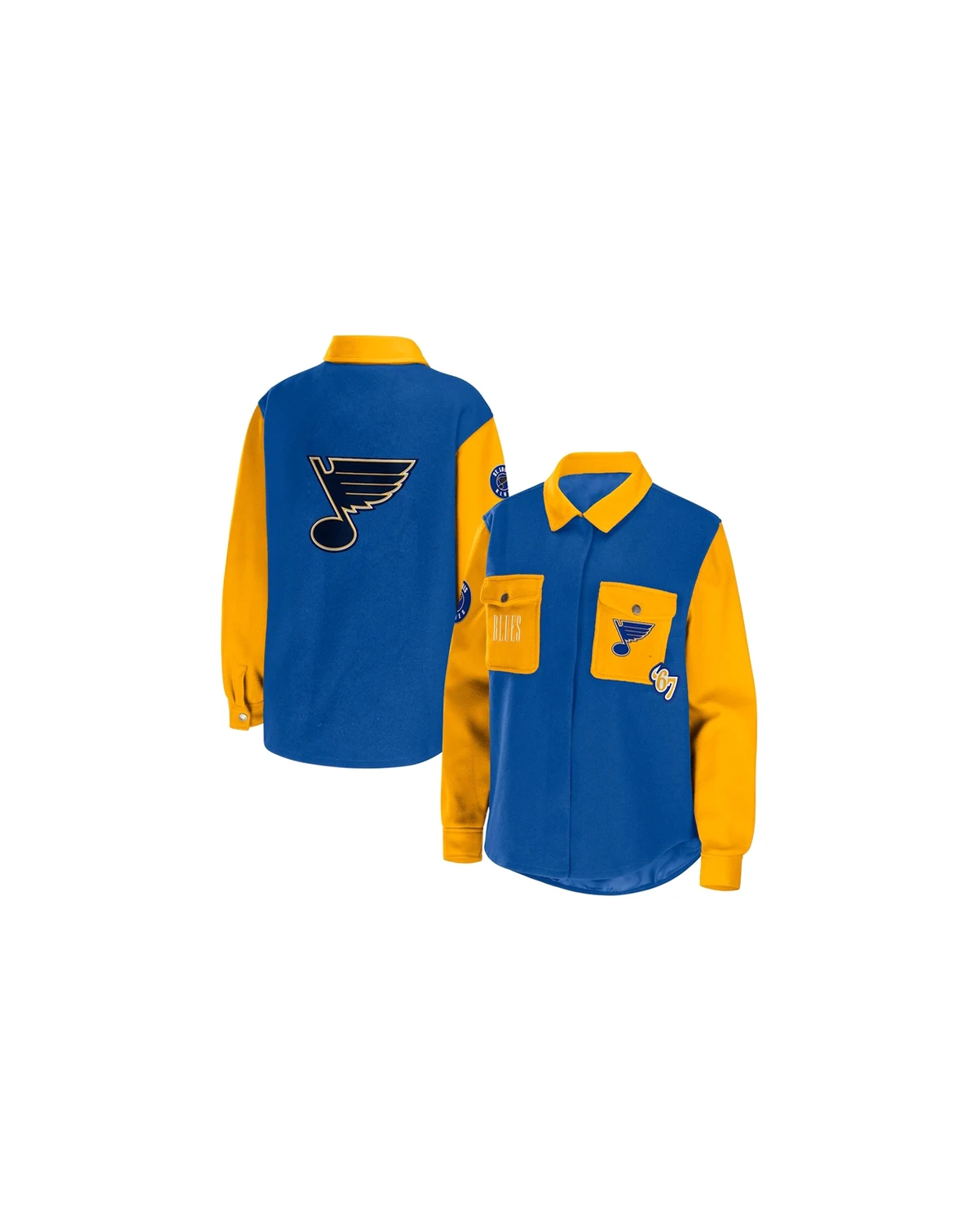 Women's Blue, Gold St. Louis Blues Colorblock Button-Up Shirt Jacket