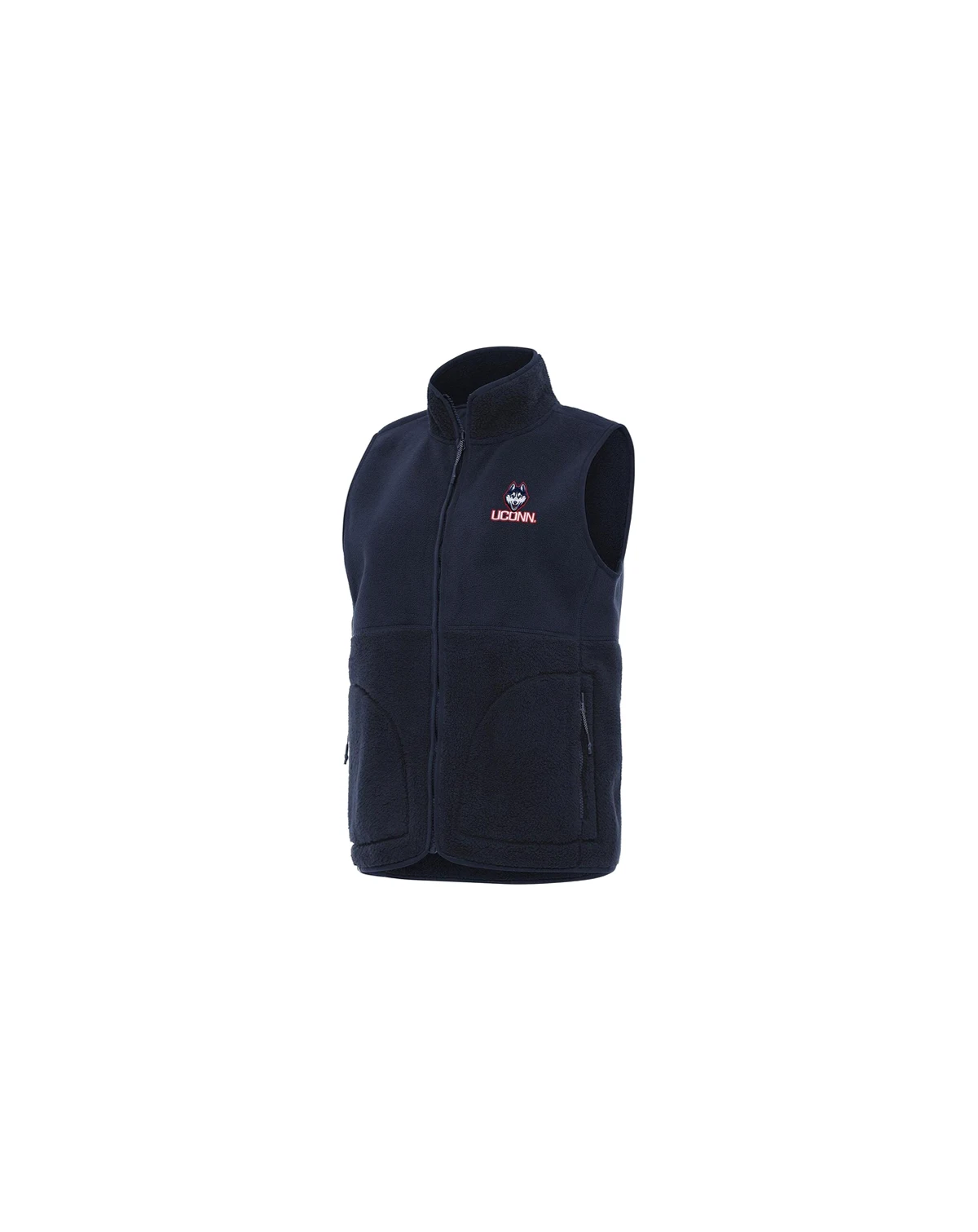 Women's Navy UConn Huskies Nostalgic Full-Zip Vest