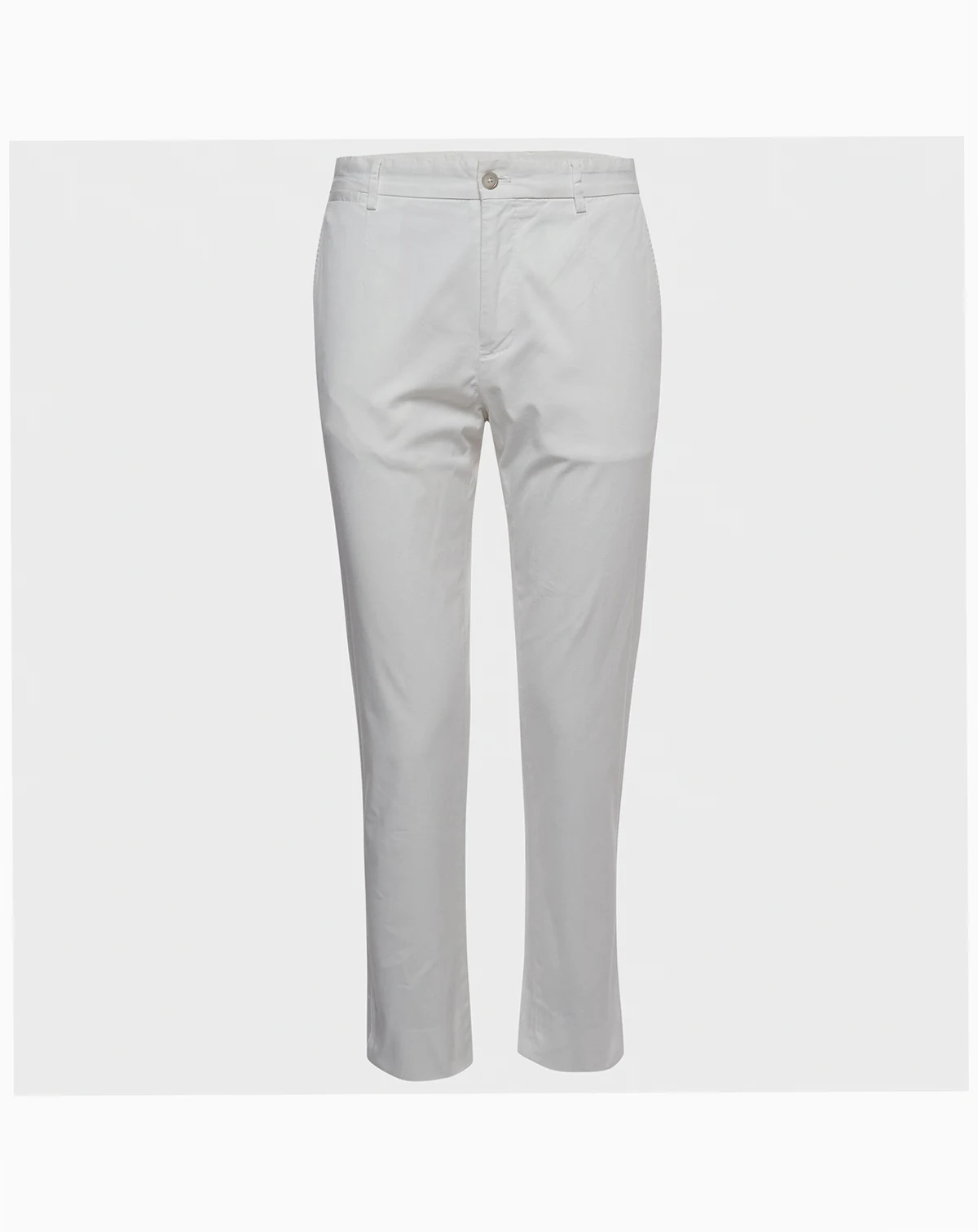Women's White Cotton Straight Fit Trousers