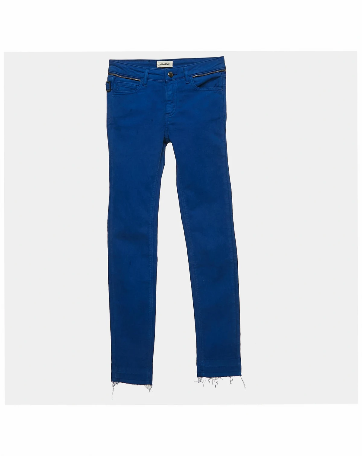 Women's Blue Cotton Drill Skinny Eva Cher Jeans