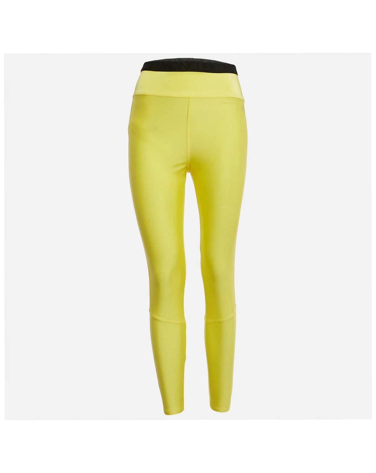 Women's Yellow Logo Print Jersey Leggings