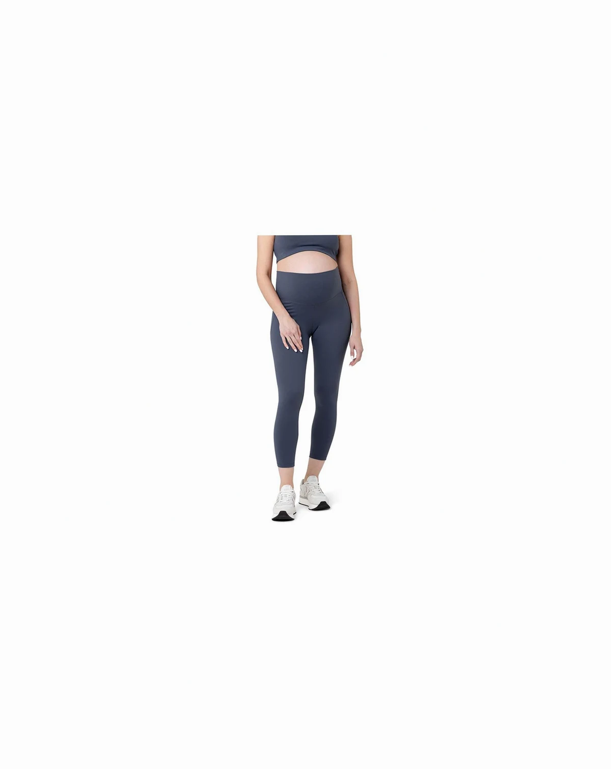 Maternity Ripe Tempo Active Crop Legging Blue Steel