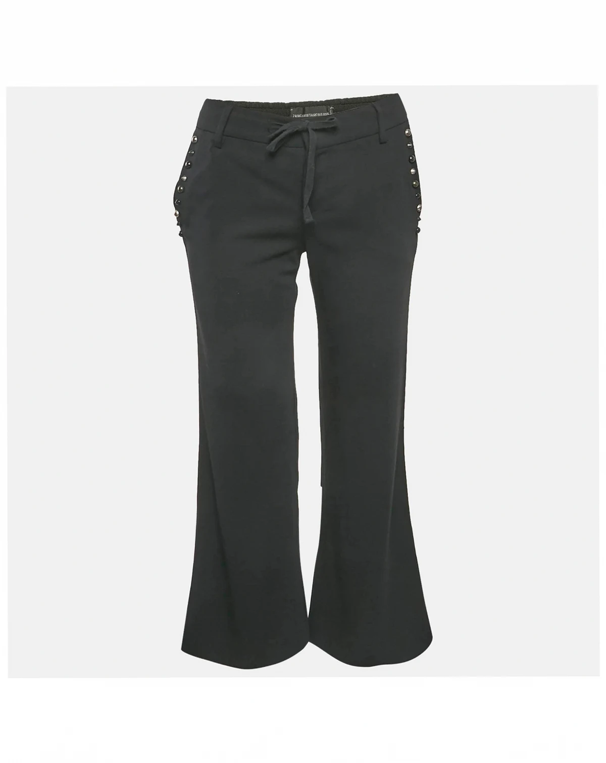 Women's Deluxe Black Cotton Studded Pako Trousers