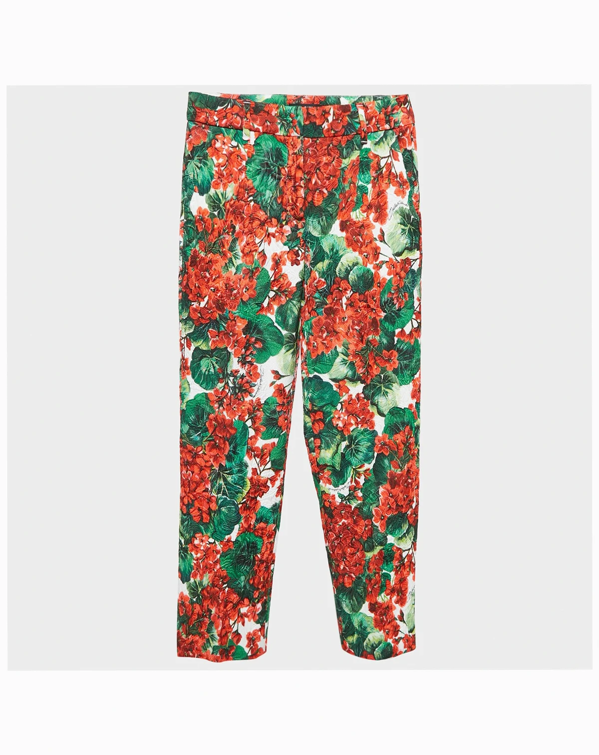 Women's Multicolor Floral Print Jacquard Trousers