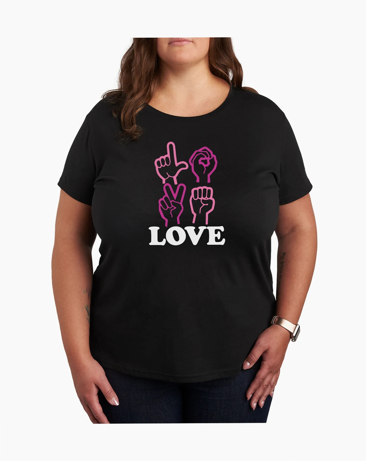 Air Waves Trendy Plus Size Valentine's Day Graphic T-shirt