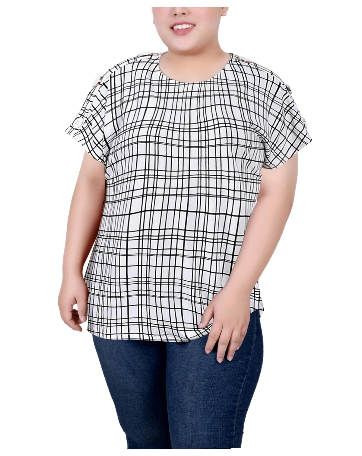 Plus Size Short Extended Sleeve Top