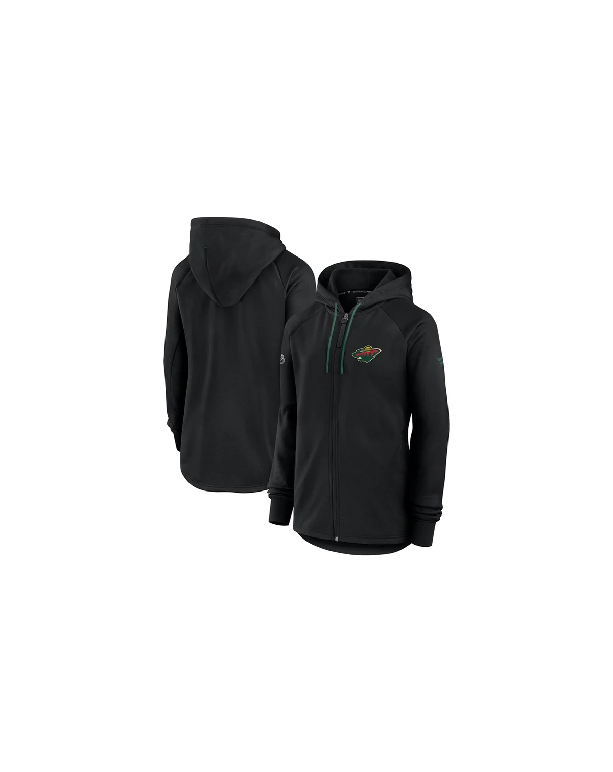 Women's Black Minnesota Wild Authentic Pro Rink Fleece Full-Zip Jacket