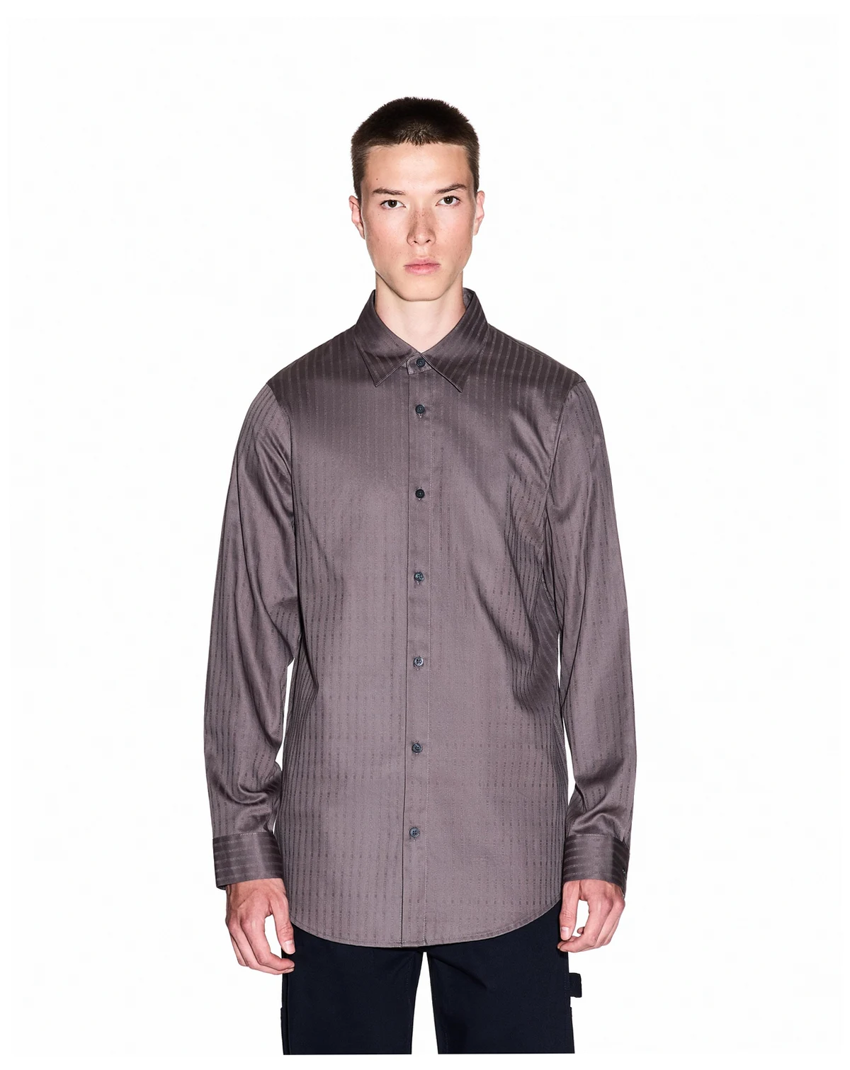 Men's Cotton Jacquard Wording Graphic Shirt