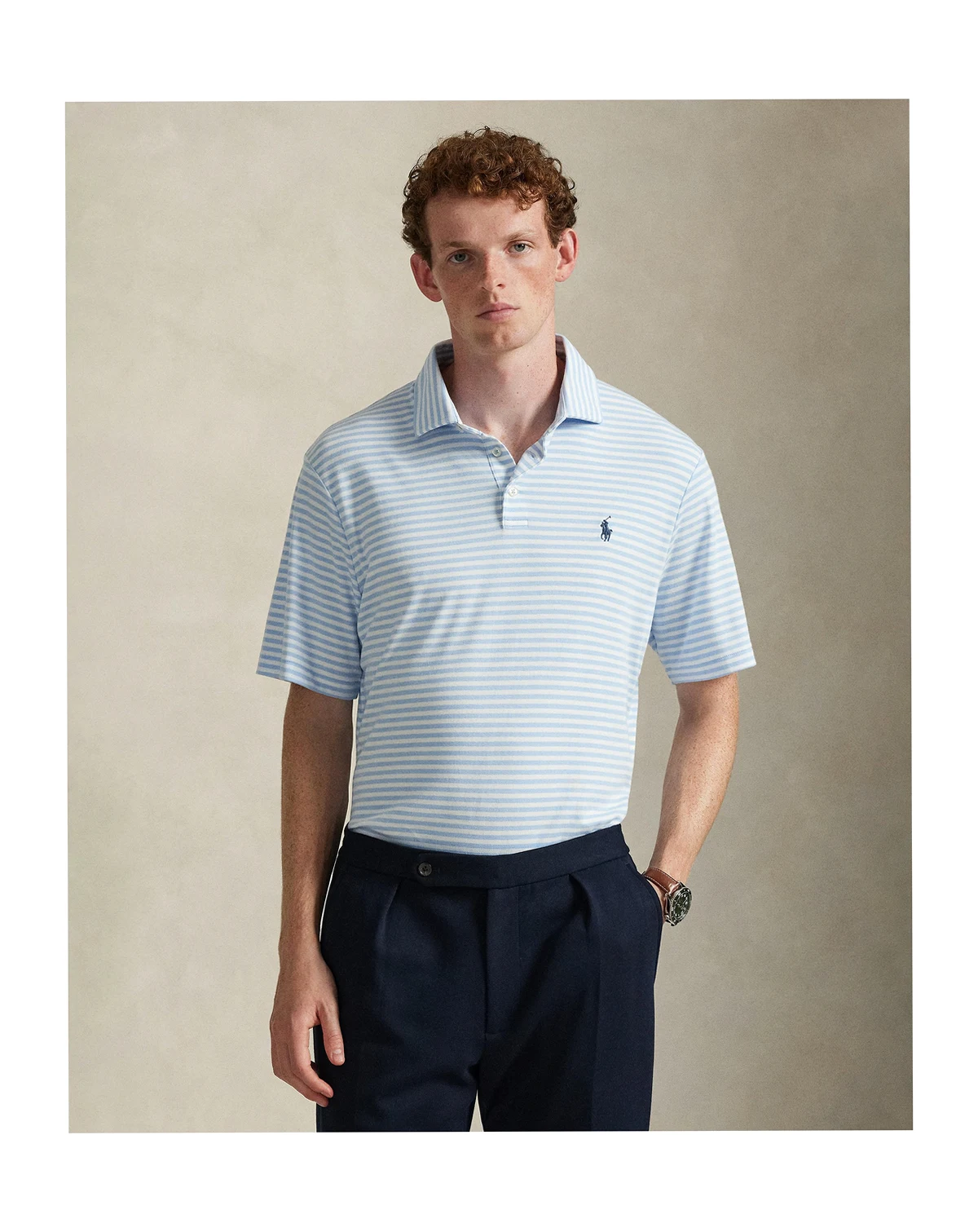 Men's Classic Striped Polo Shirt