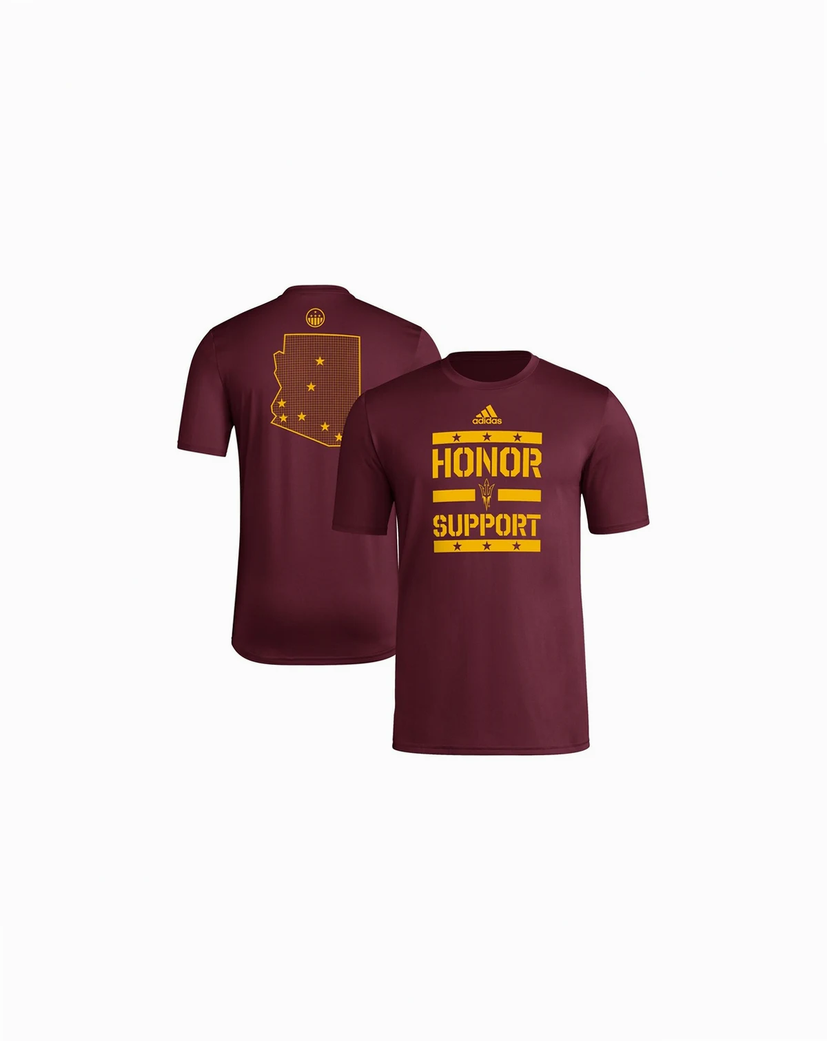Men's Maroon Arizona State Sun Devils Honor Support Pre-Game T-Shirt