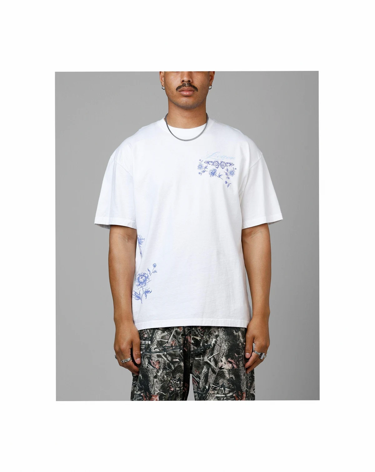 Men's Fine China Heavyweight Tee, Oversized Fit, Premium Cotton, Bold Graphic Print, Crew Neck, Streetwear T-Shirt