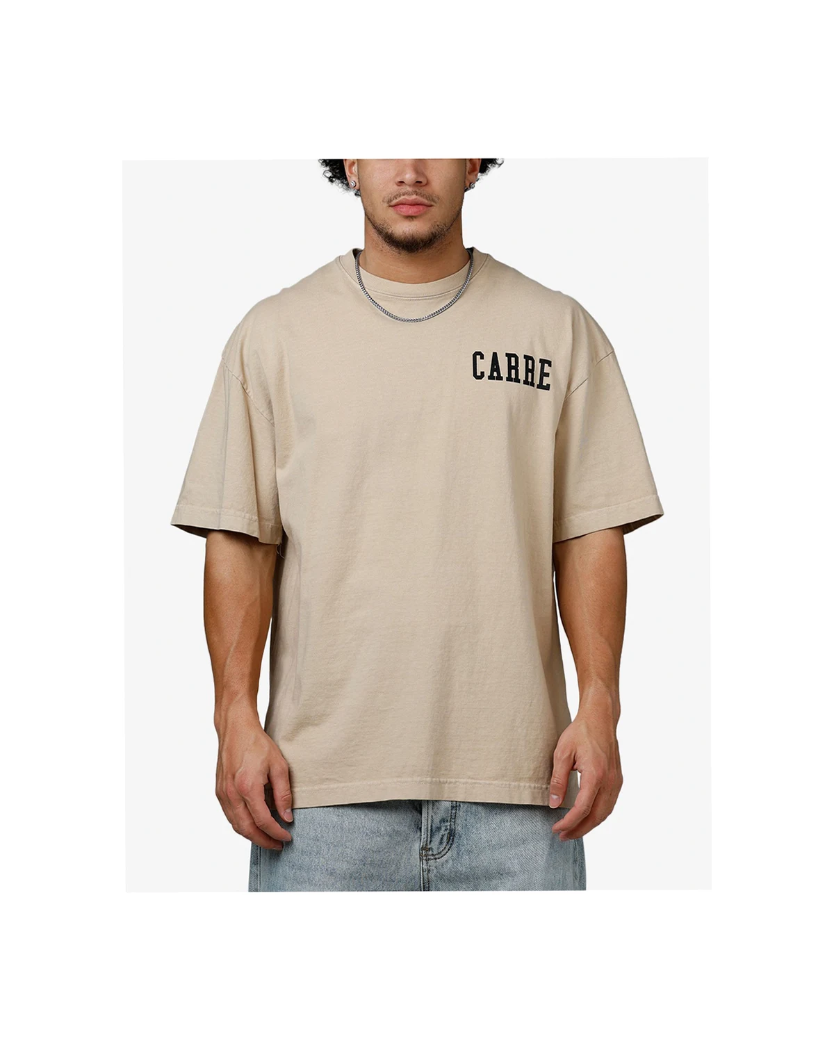 Men's Dice College T-Shirt, Beige/Khaki, S