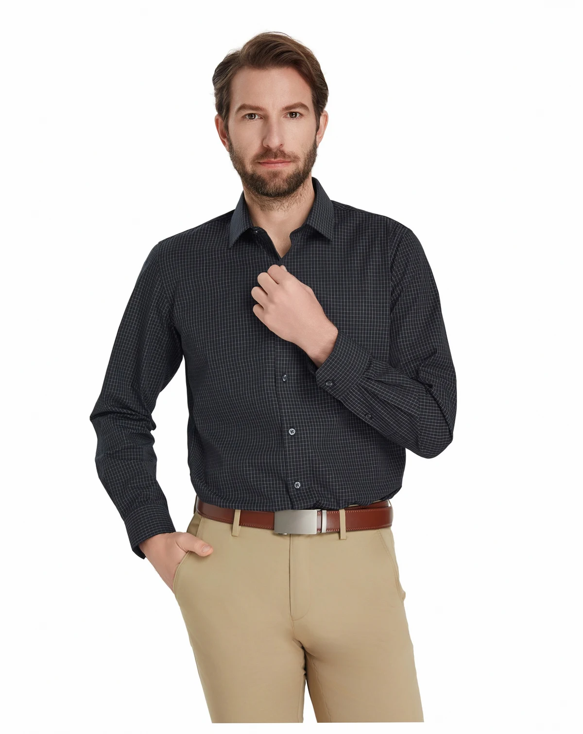 Men's Slim-Fit Grid Dress Shirt, Macy's Exclusive