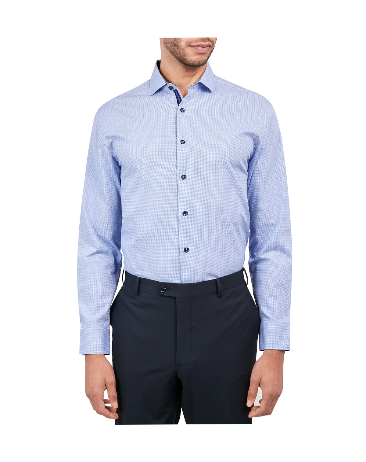 Men's Regular-Fit Gingham Dot Dress Shirt