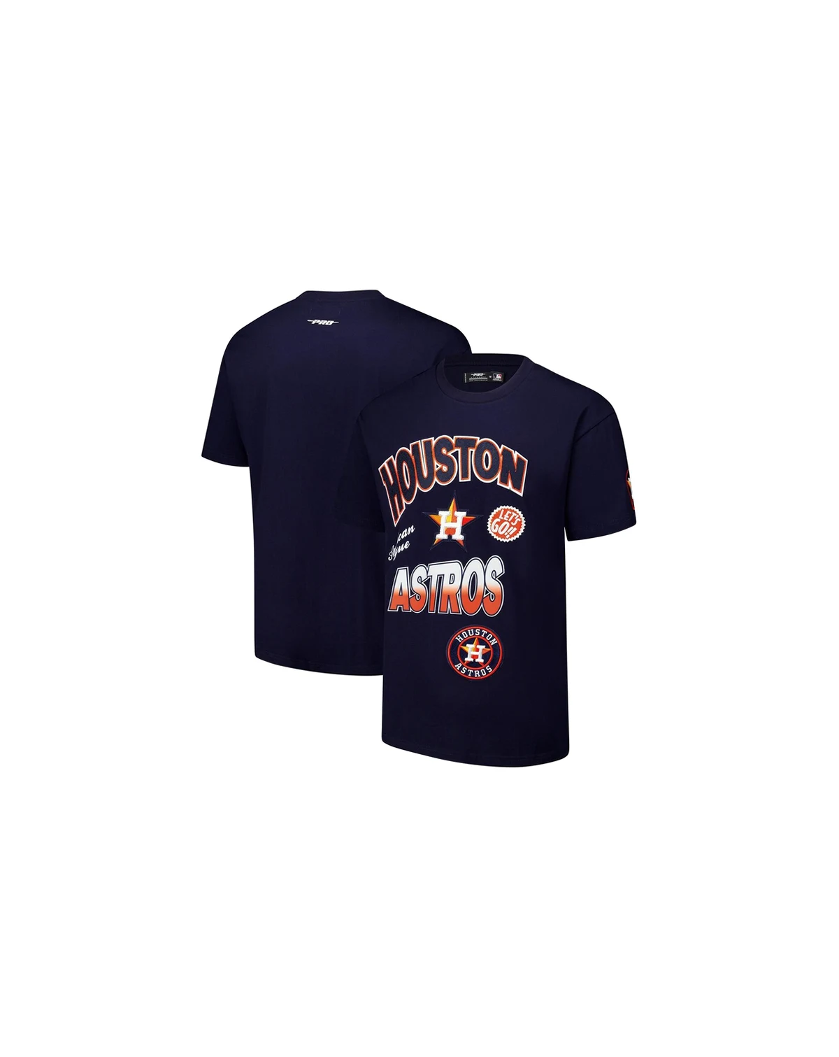 Men's Navy Houston Astros Turn It Up Dropped Shoulder T-Shirt