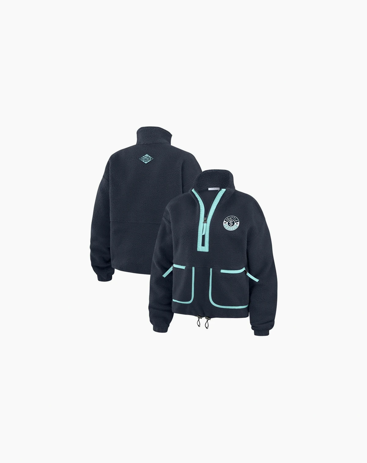 Women's Deep Sea Blue Seattle Kraken Polar Fleece Half-Zip Jacket
