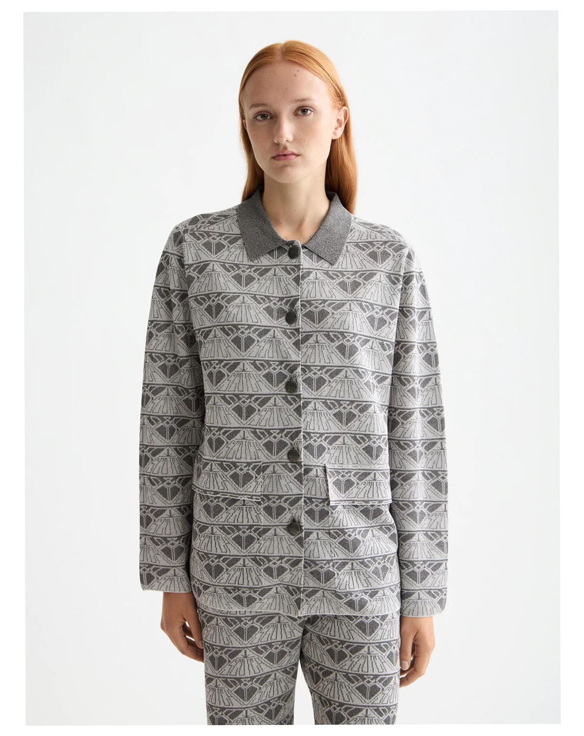 Women's Jacquard knitted jacket