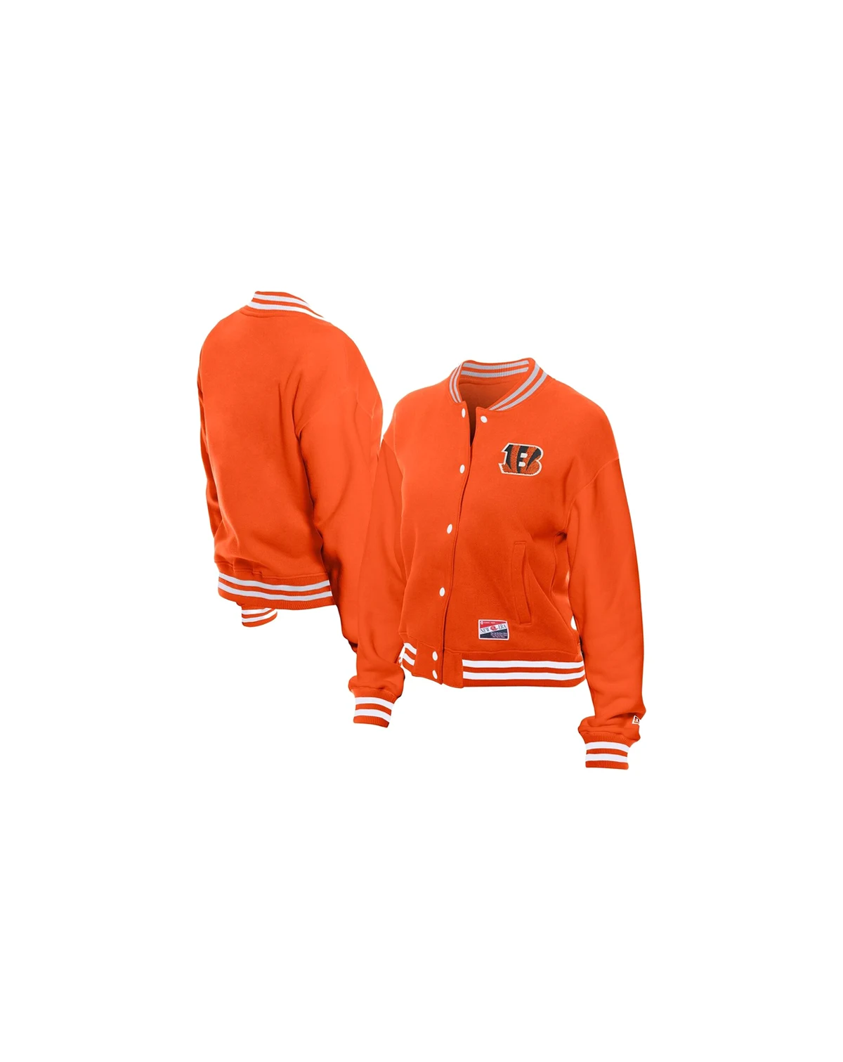 Women's Orange Cincinnati Bengals Throwback Fleece Full-Snap Jacket