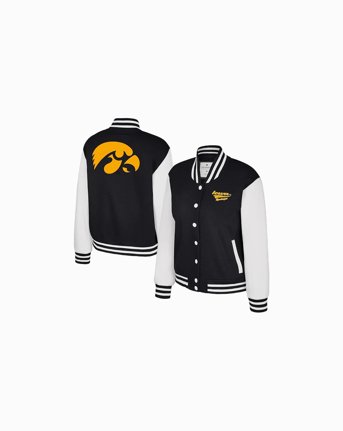 Women's Black Iowa Hawkeyes French Baguette Full snap Fleece Jacket