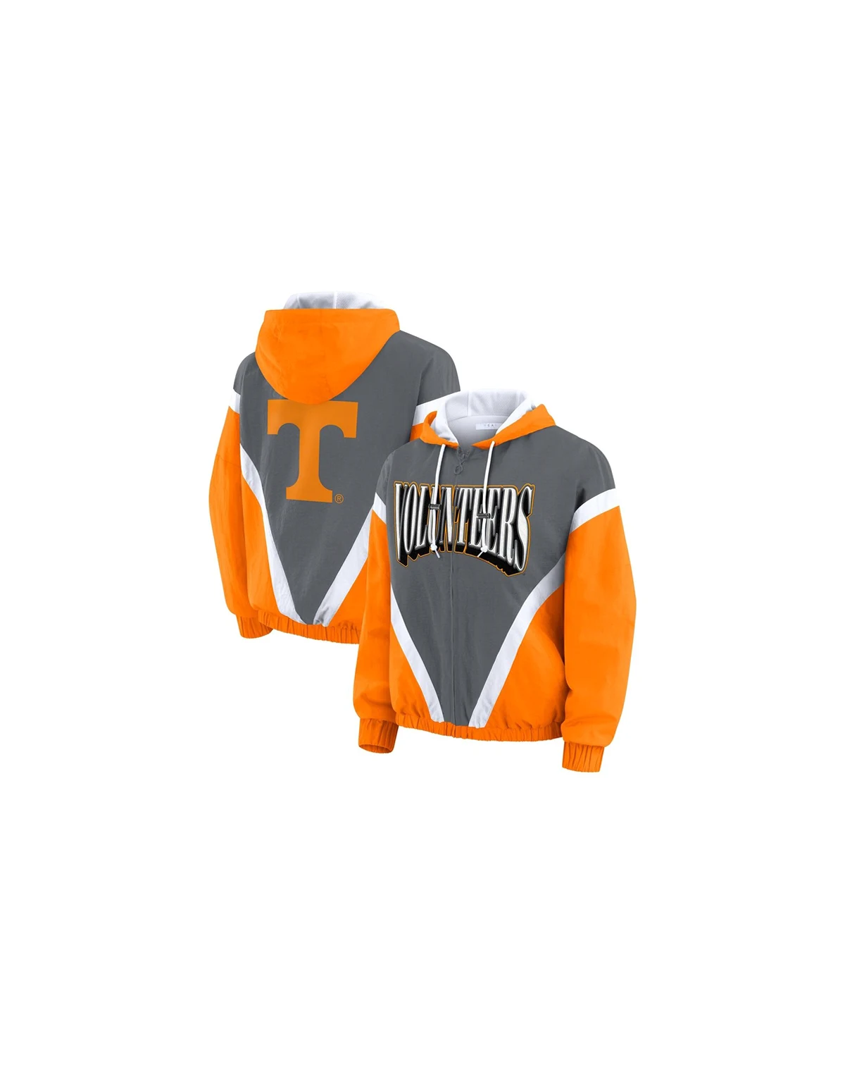 Women's Tennessee Orange/Gray Tennessee Volunteers Color Block Full-Zip Hoodie Windbreaker Jacket