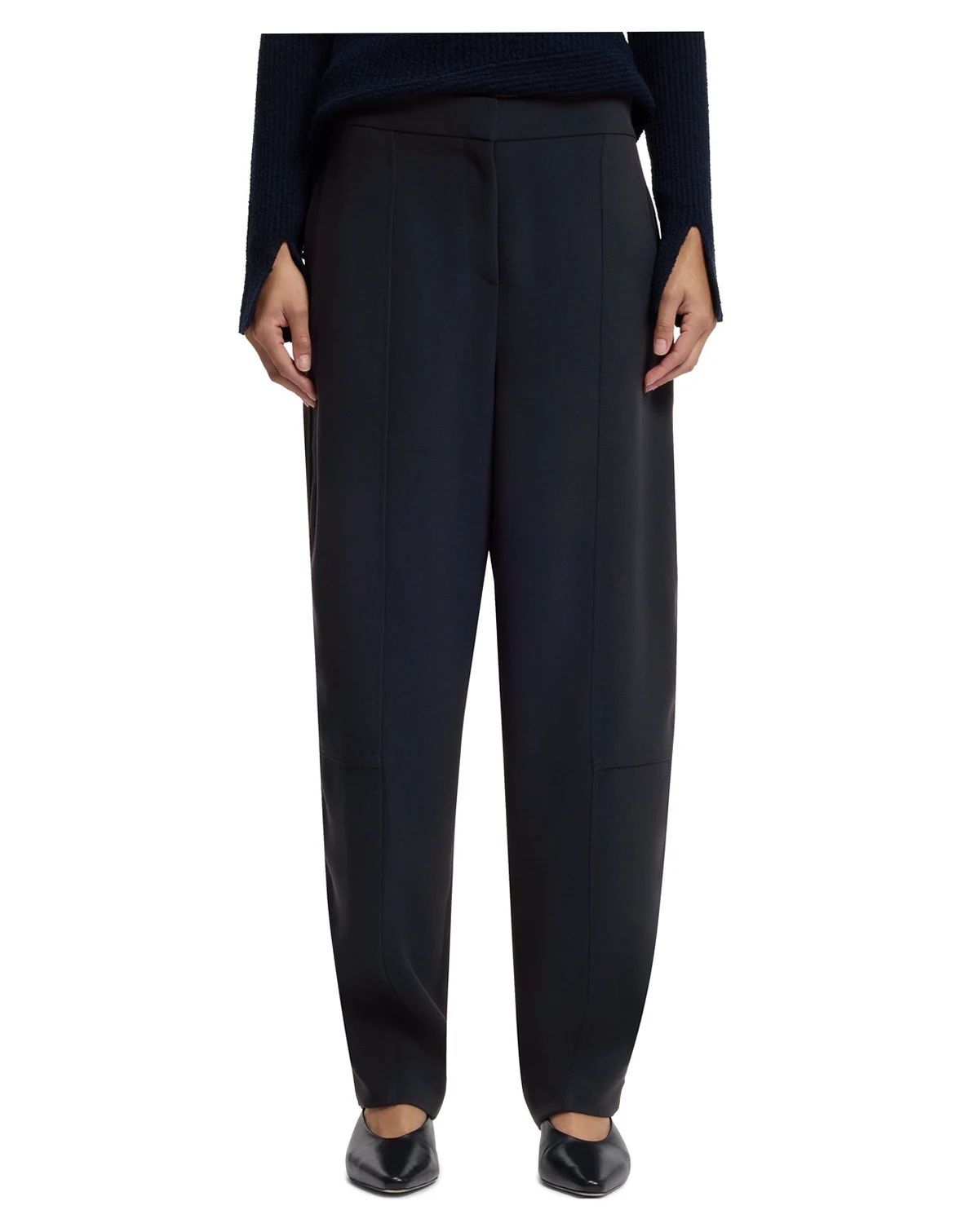 BOSS by Women's Wrinkle-Resistant Crepe Relaxed-Fit Pants