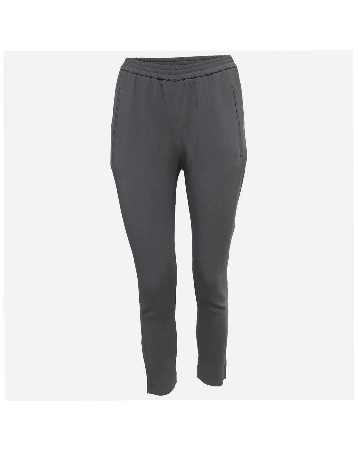 Women's Grey Crepe Tapered Leg Pants