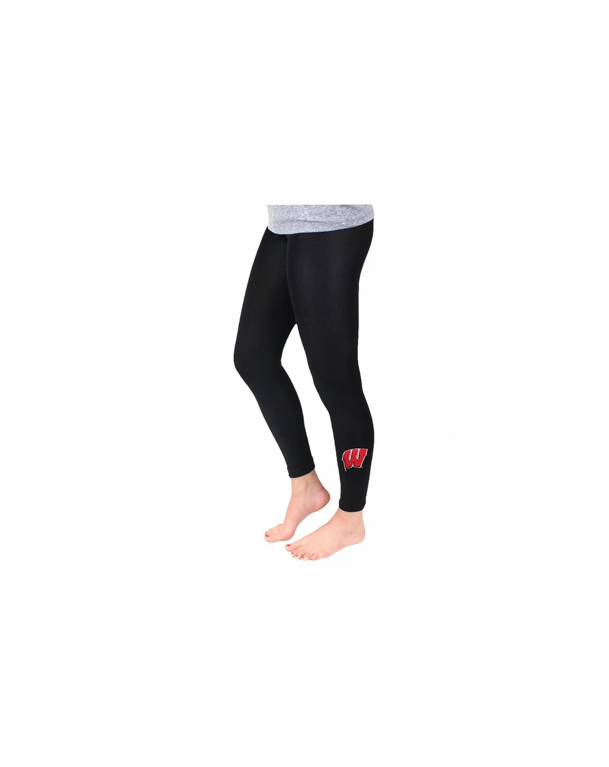 Women's Black Wisconsin Badgers Fleece Leggings