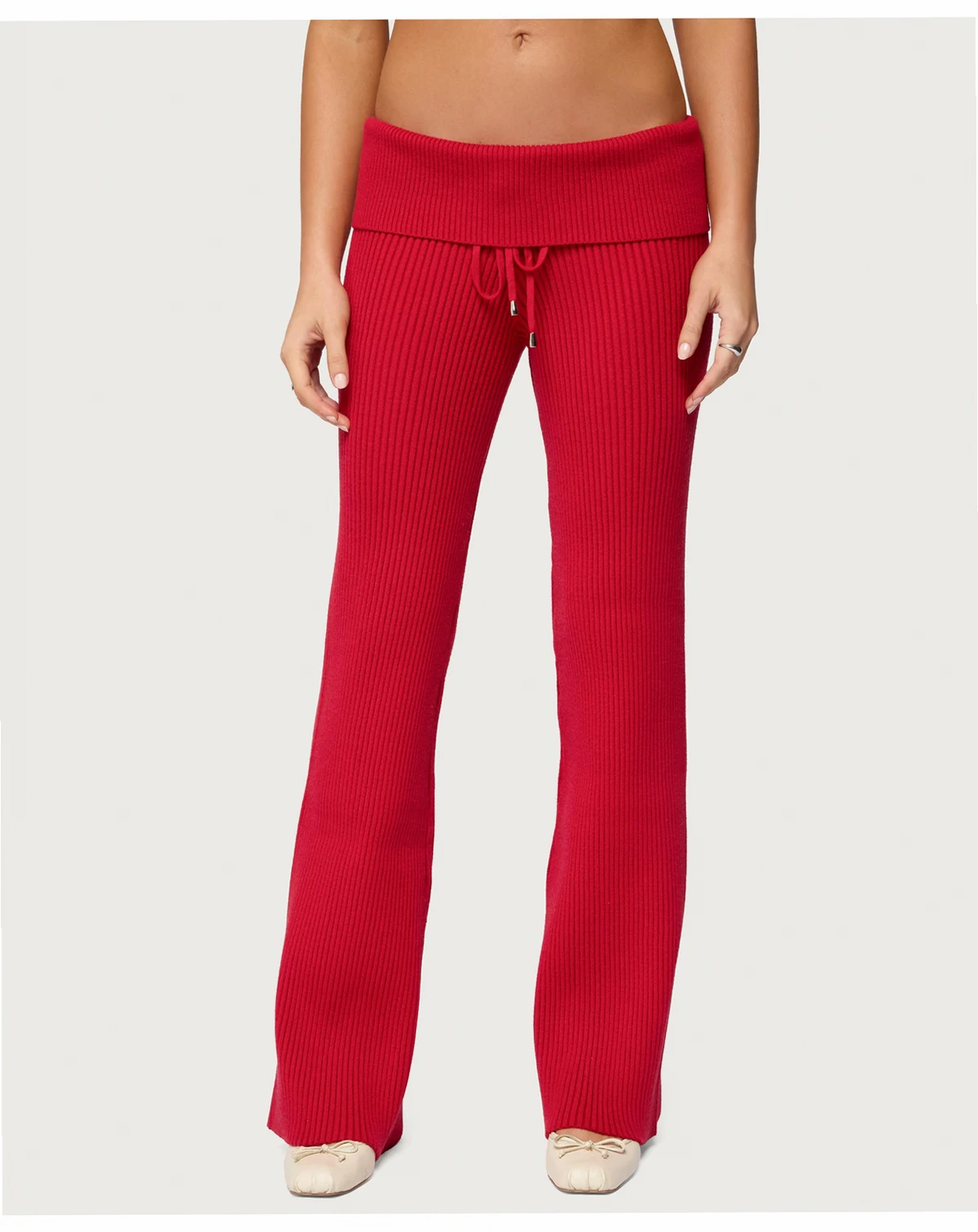 Women's Adannah Foldover Ribbed Knit Pants
