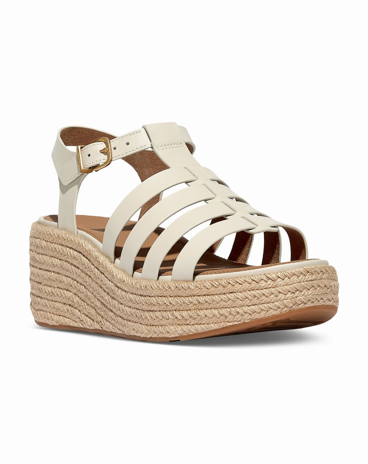 Women's Platform Espadrille Leather Wedge Sandals