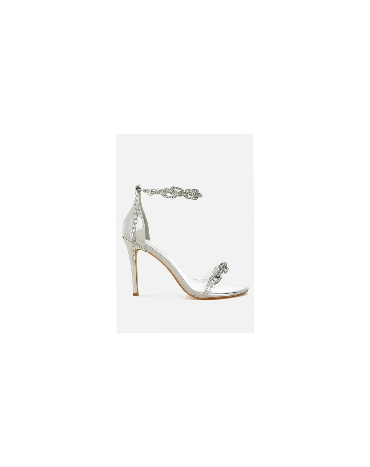 Womens Traben Rhinestones Chain Metallic Stiletto Heels