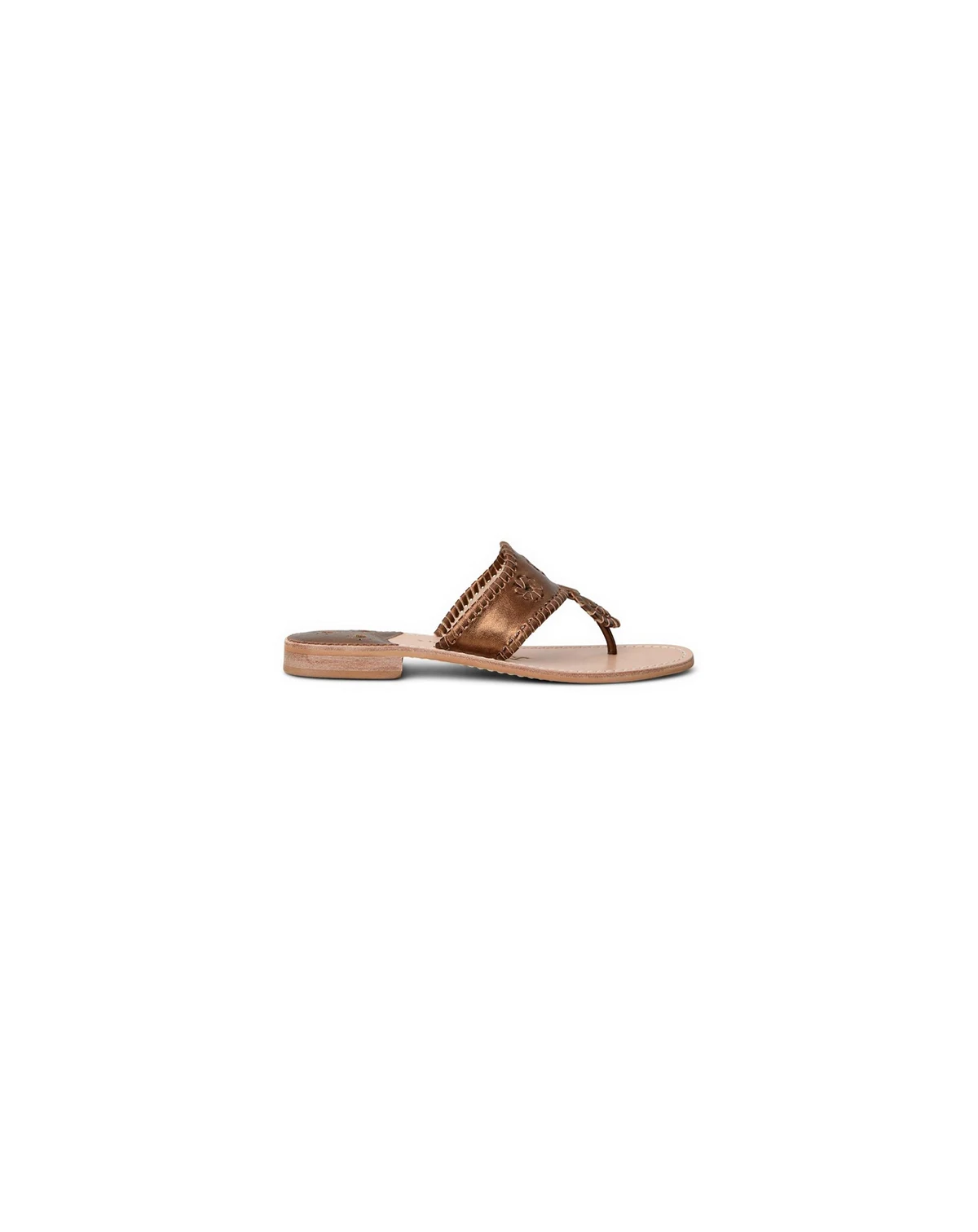 Jacks Flat Sandal - Metallic Nappa