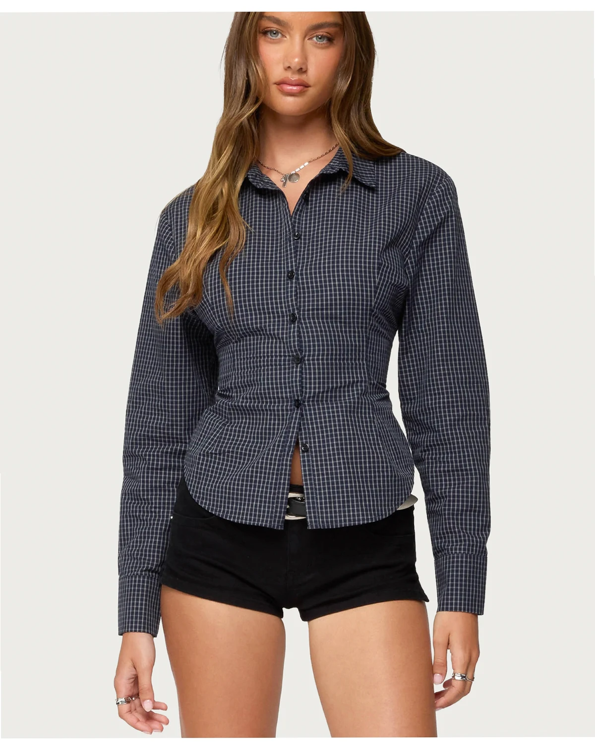 Women's Lisbet Checkered Button Up Shirt