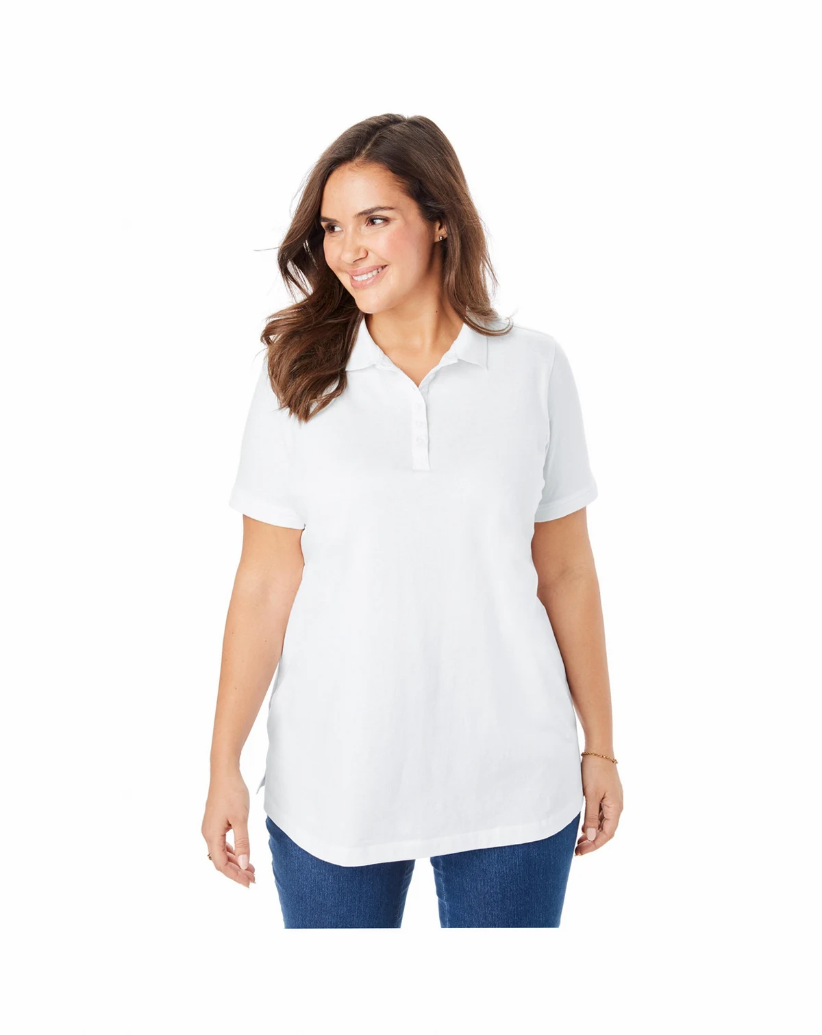 Women's Plus Size Perfect Short-Sleeve Polo Shirt
