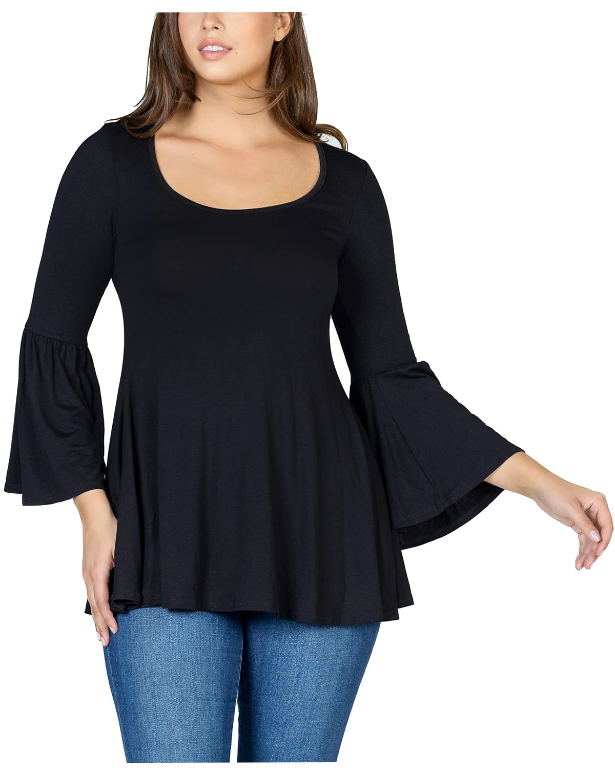 Women's Bell Sleeve Flared Tunic Top