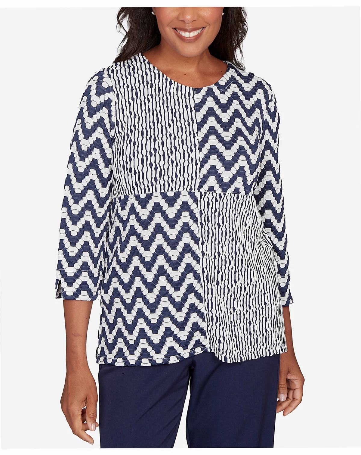 Women's Saratoga Springs Textured Panel Spliced Knit Top