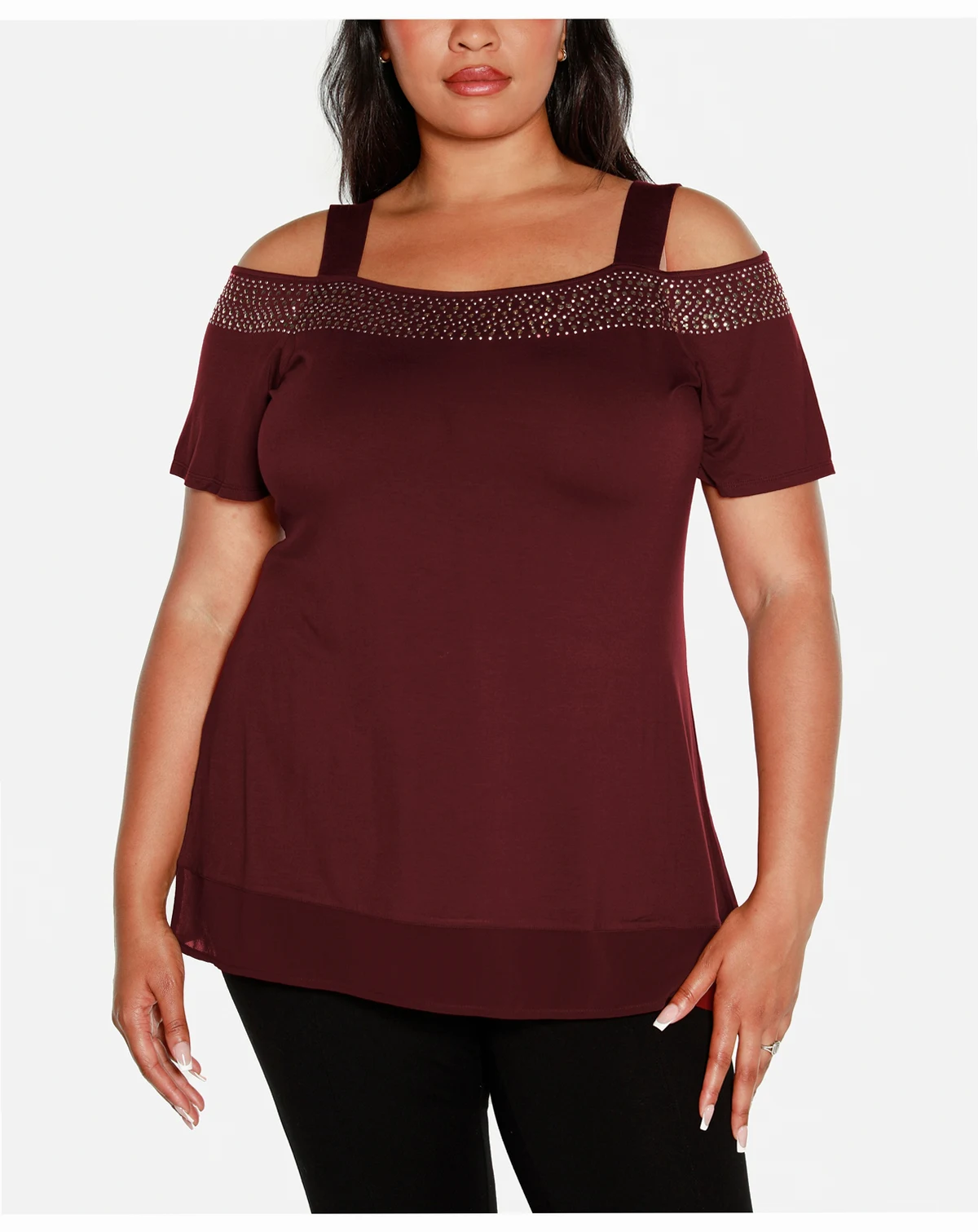 Plus Size Cold-Shoulder Top
