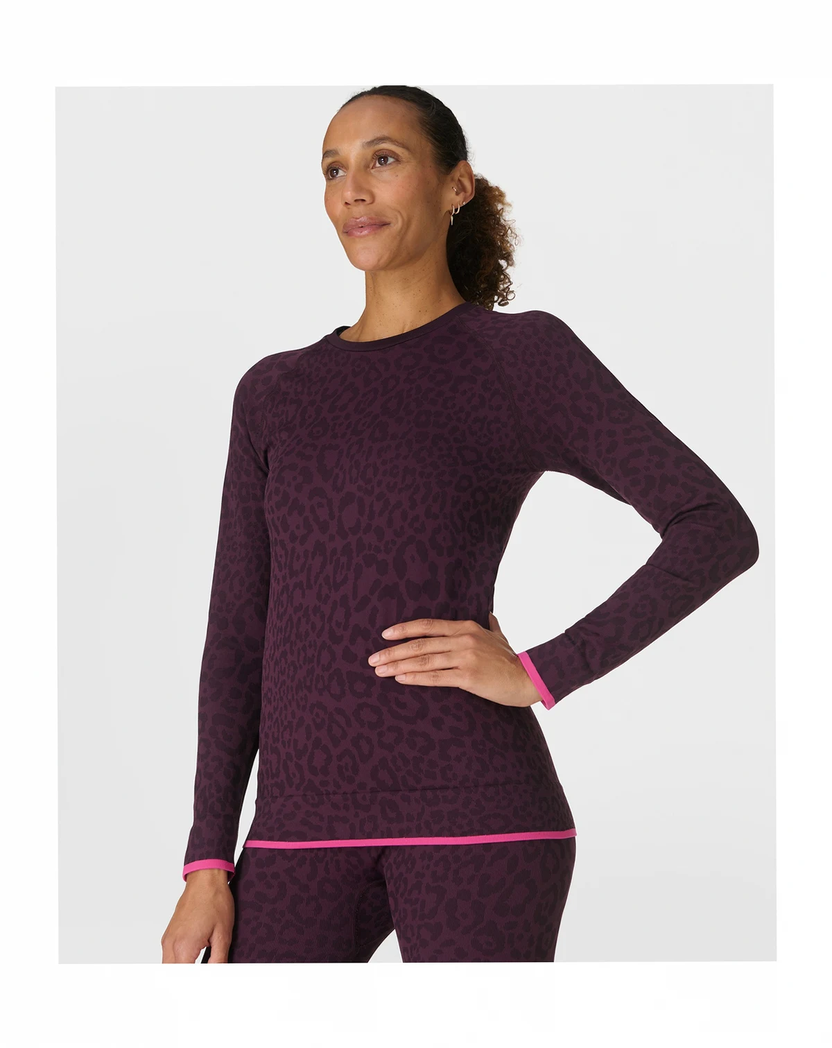 Women's Animal Print Crewneck Base Layer Top