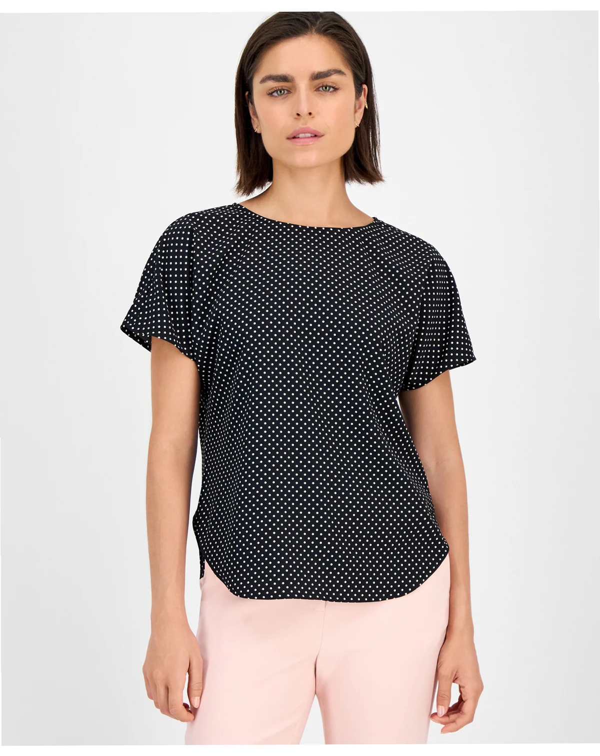 Petite Bateau Neck Short-Sleeve Top