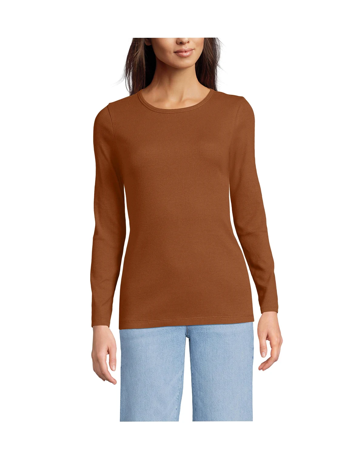 Women's Tall Long Sleeve Micro Rib T-Shirt
