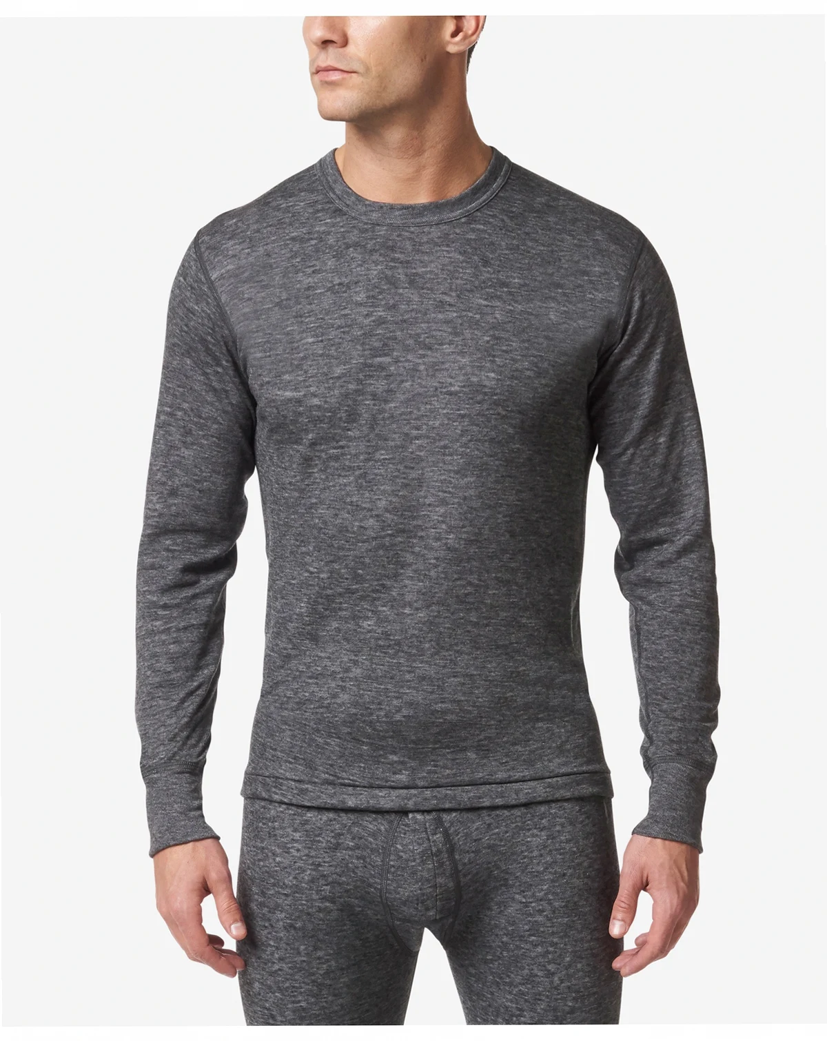 Men's 2 Layer Merino Wool Blend Long Sleeve Undershirt