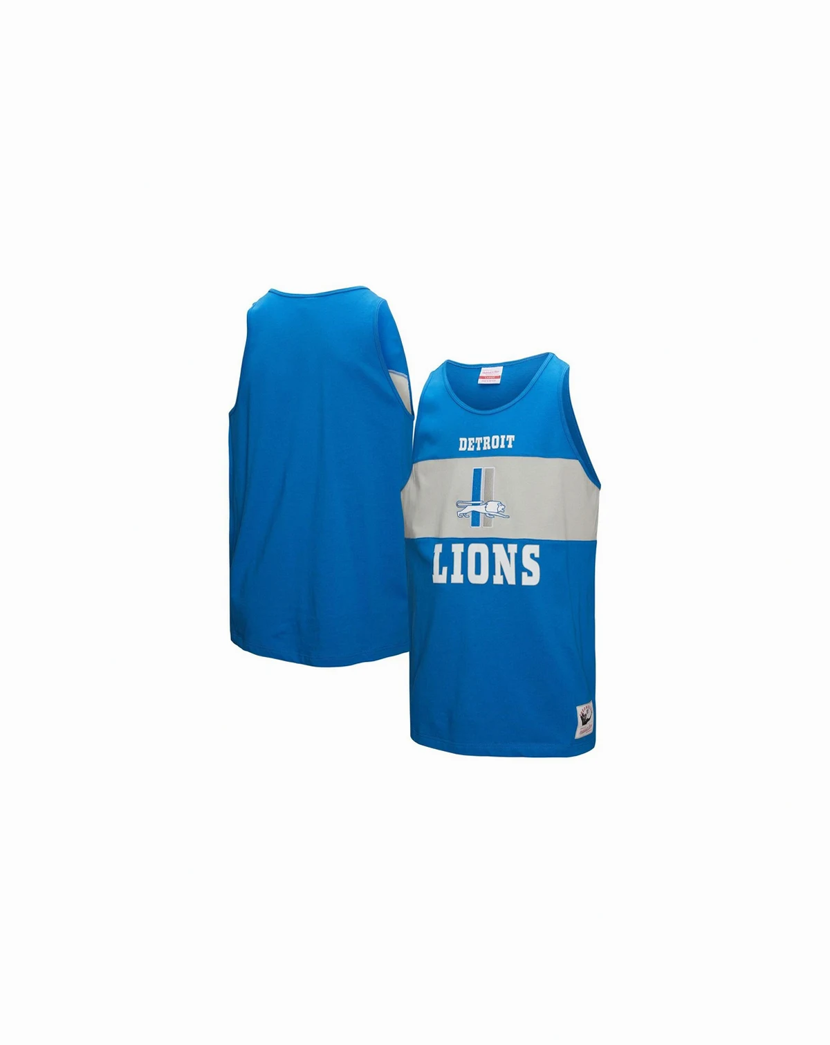 Men's Blue Detroit Lions Retro Color Block Tank Top