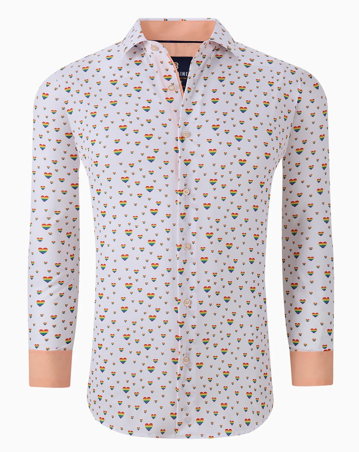 Men's Slim Fit Pride Performance Novelty Button Down Dress Shirt