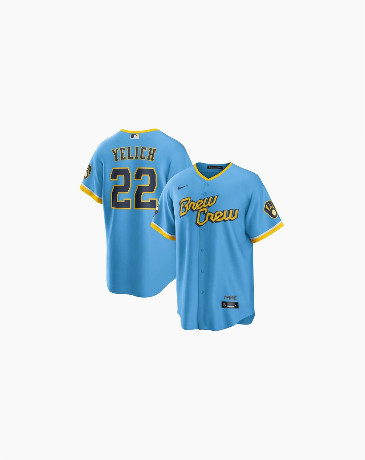 Men's Christian Yelich Powder Blue Milwaukee Brewers City Connect Replica Player Jersey