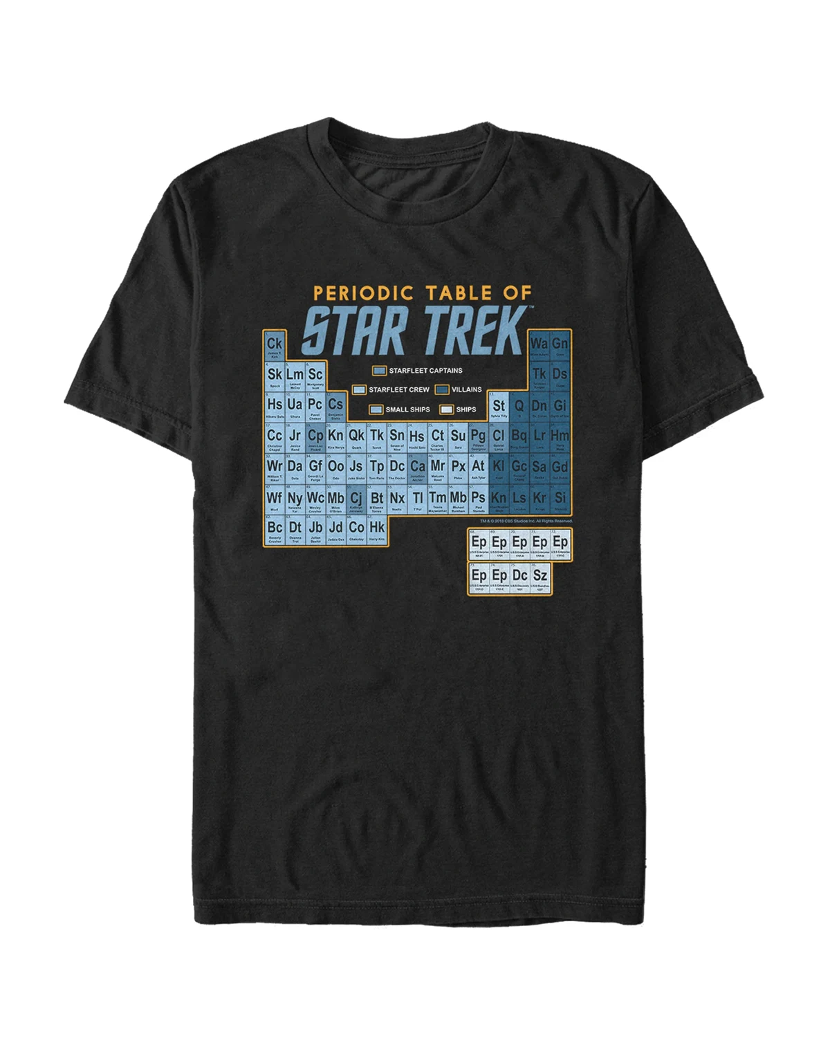 Star Trek Men's The Original Series Periodic Table Short Sleeve T-Shirt