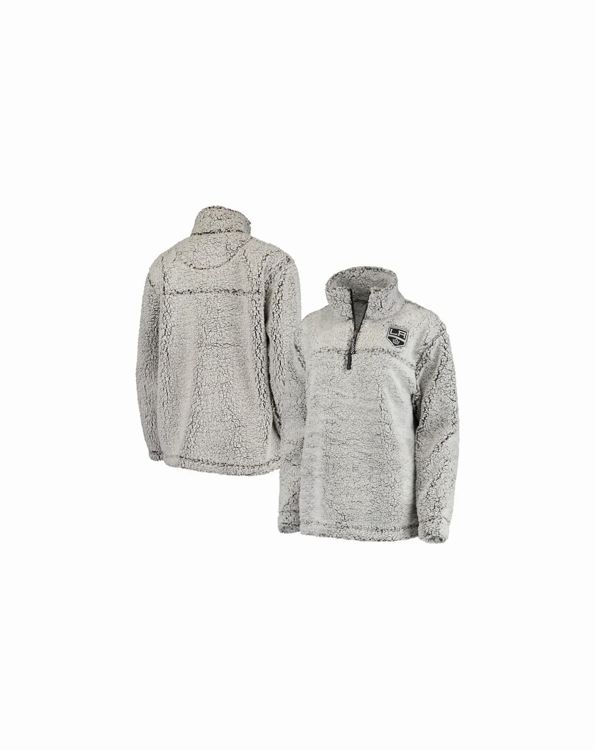 Women's Gray Los Angeles Kings Sherpa Quarter-Zip Pullover Jacket