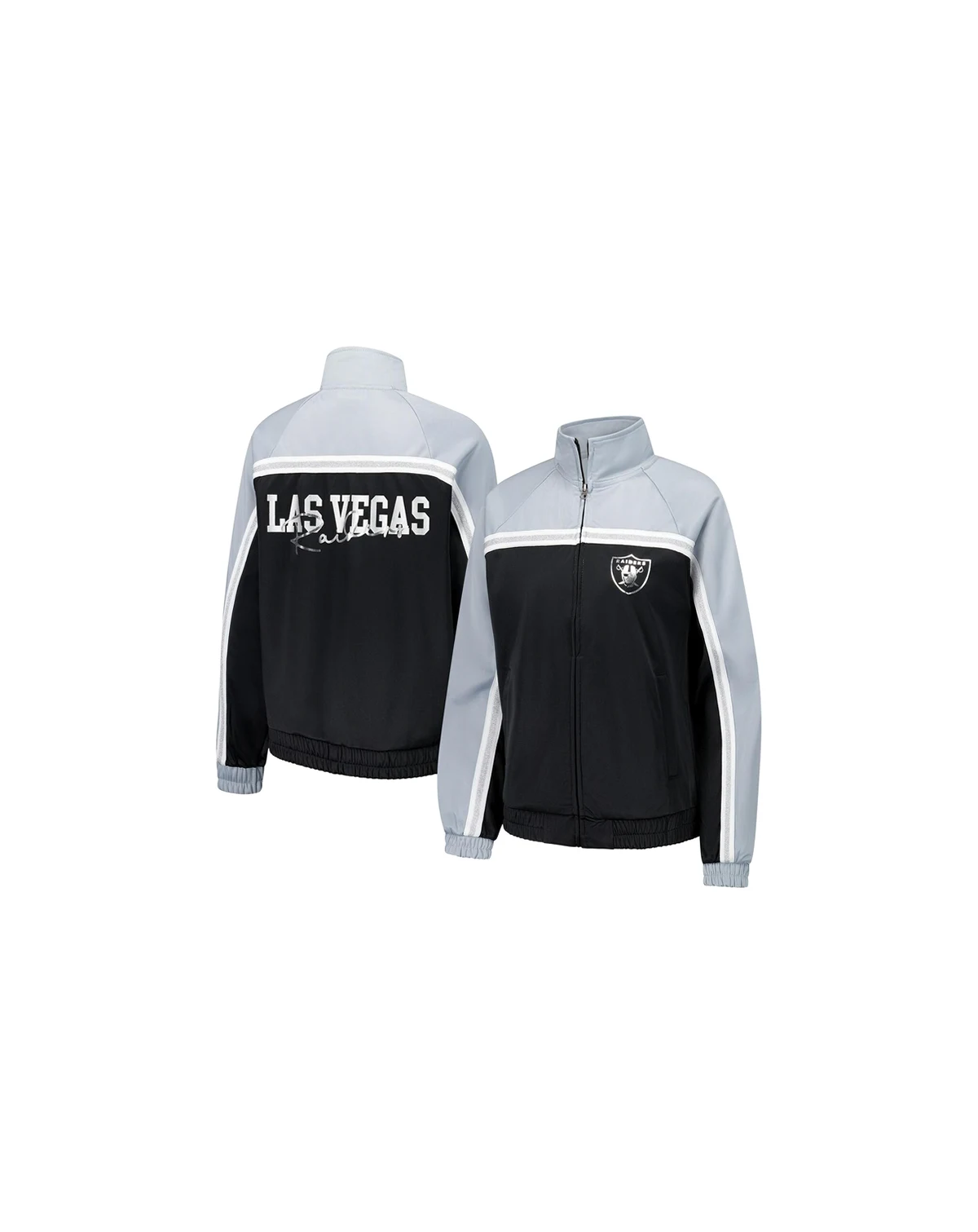 Women's Black Las Vegas Raiders Post Game Full-Zip Track Jacket